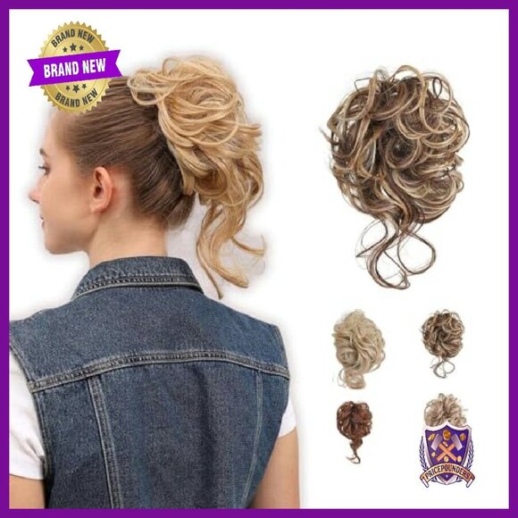 Messy Bun Hair Piece Scrunchie Adds Volume Washable Reusable main image 4